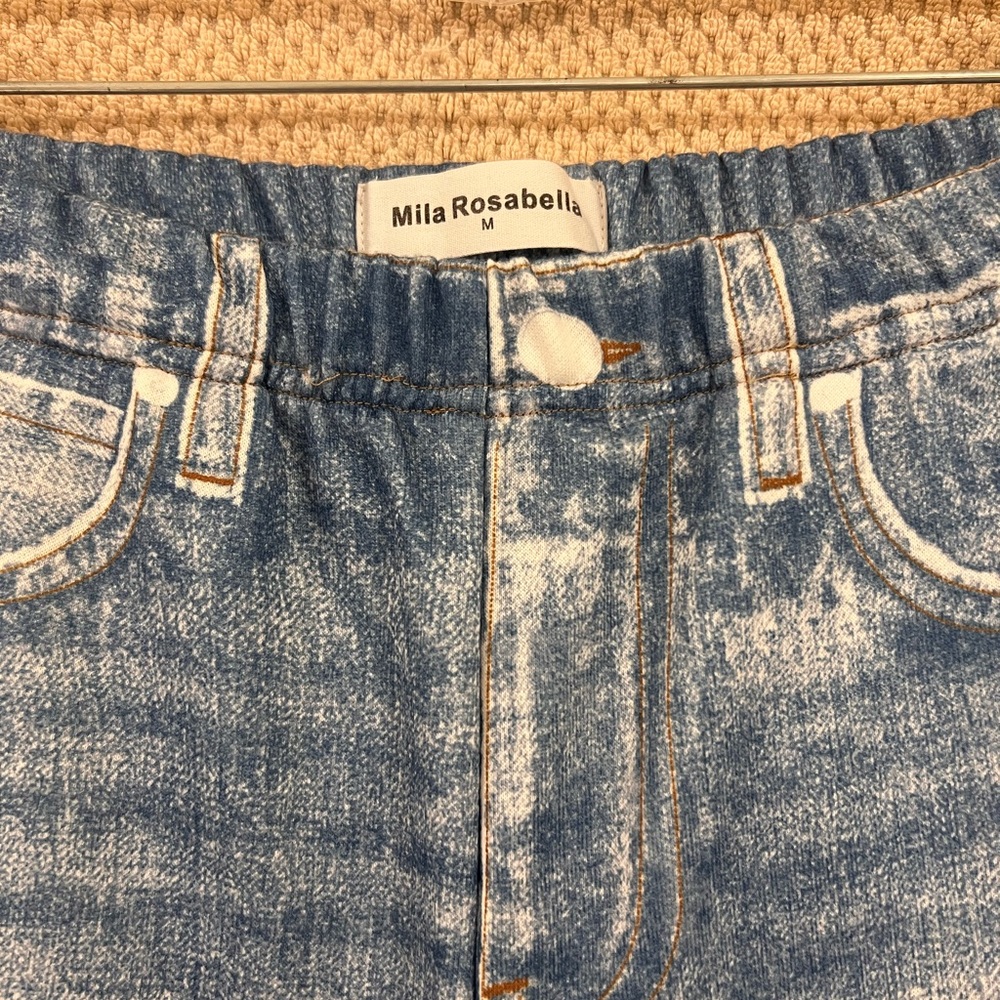 Mila Rosabella Blue Acid Wash viral sweatpants jeans